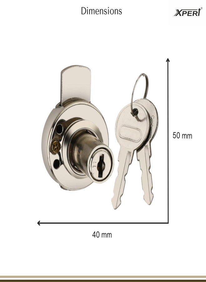 Xpert Multi Purpose Lock 4 Pc - Round Hi-Neck Silver - Drawer, Cupboard, Wardrobe Lock with Key - Anti-Corrosion, Rust Proof, Weather Resistant - Image 4